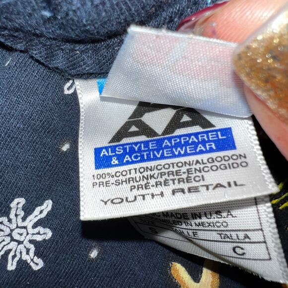 Peanuts Snoopy and woodstock Christmas santa sleigh vintage t shirt youth small - Picture 4 of 6